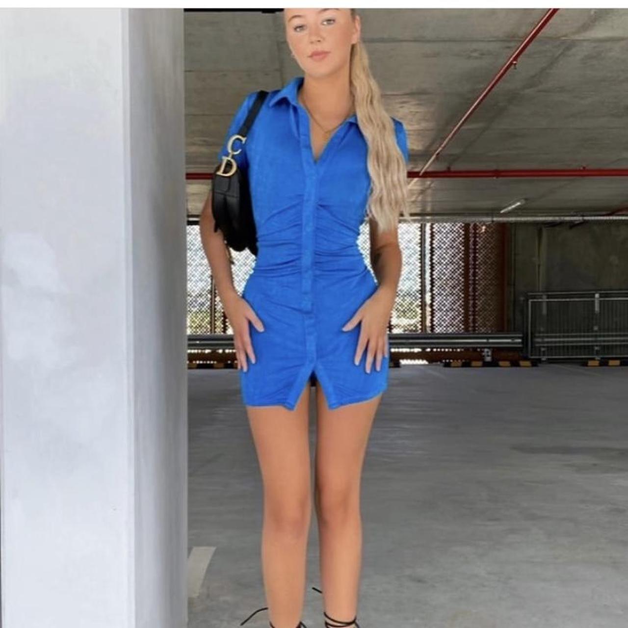 Travel film mini dress Cobalt blue Size 8/ can fit... - Depop