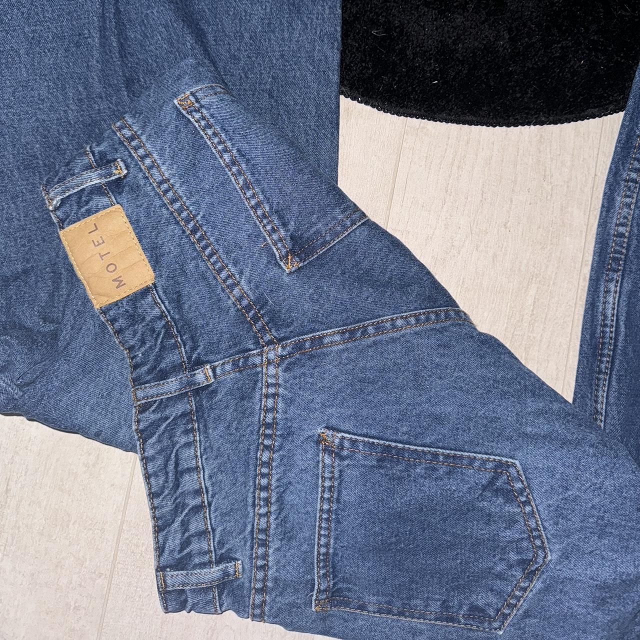 MOTEL denim Dark blue super low rise jeans Baggy... Depop