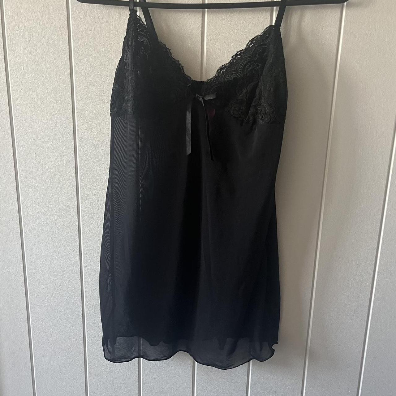 sheer black lace cami brand is seven til midnight,... - Depop