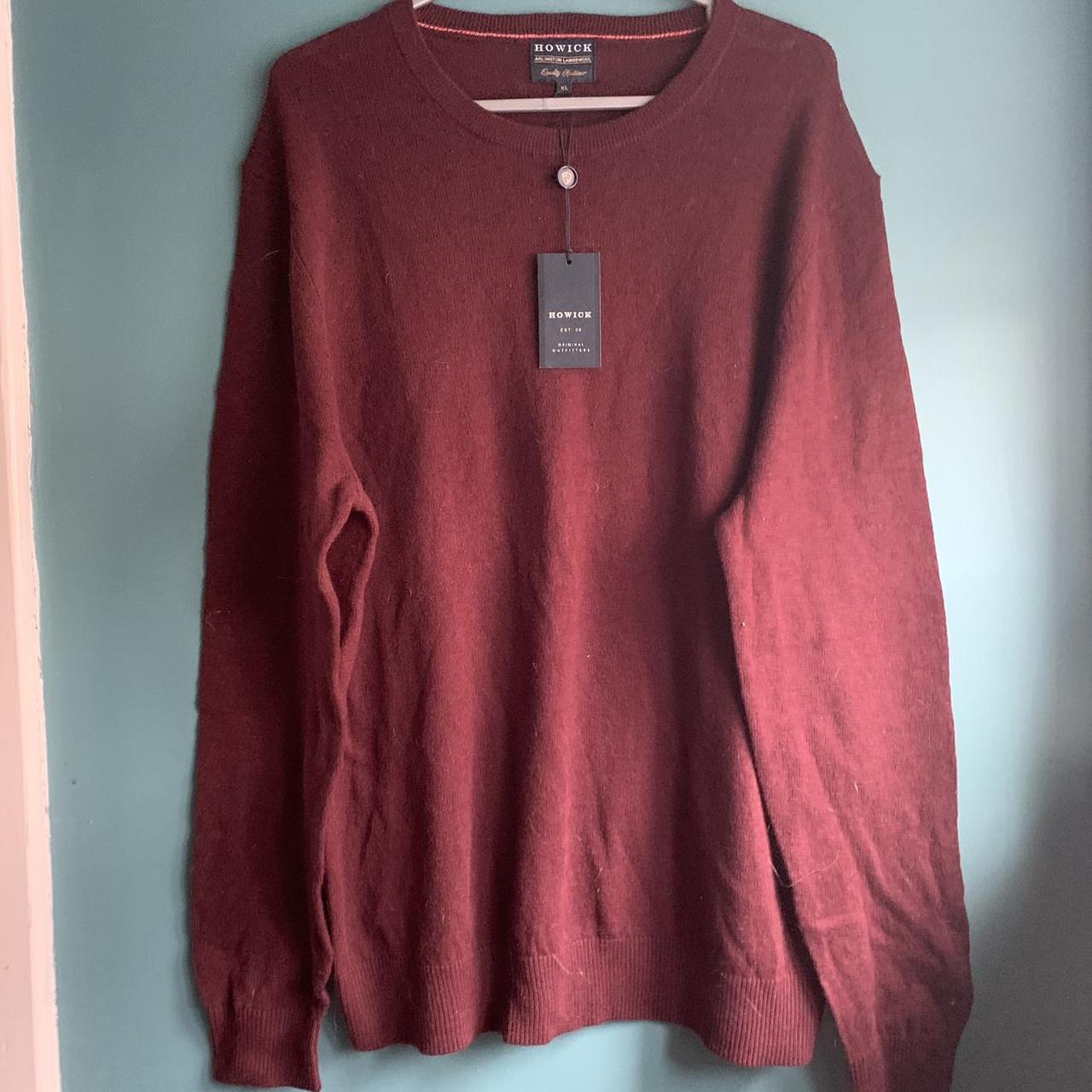 Brands new with tag marroon Howick Lambs wool jumper. Depop