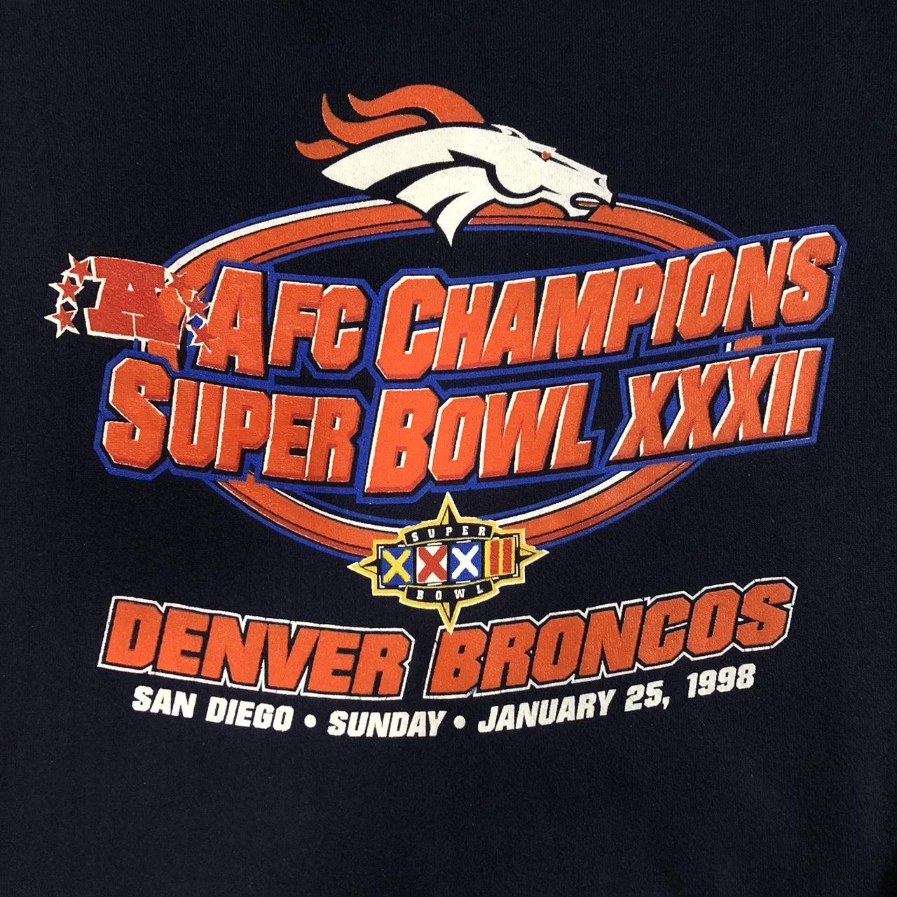 1998 Super Bowl XXXII Champions Denver Broncos Logo 7 Vtg 