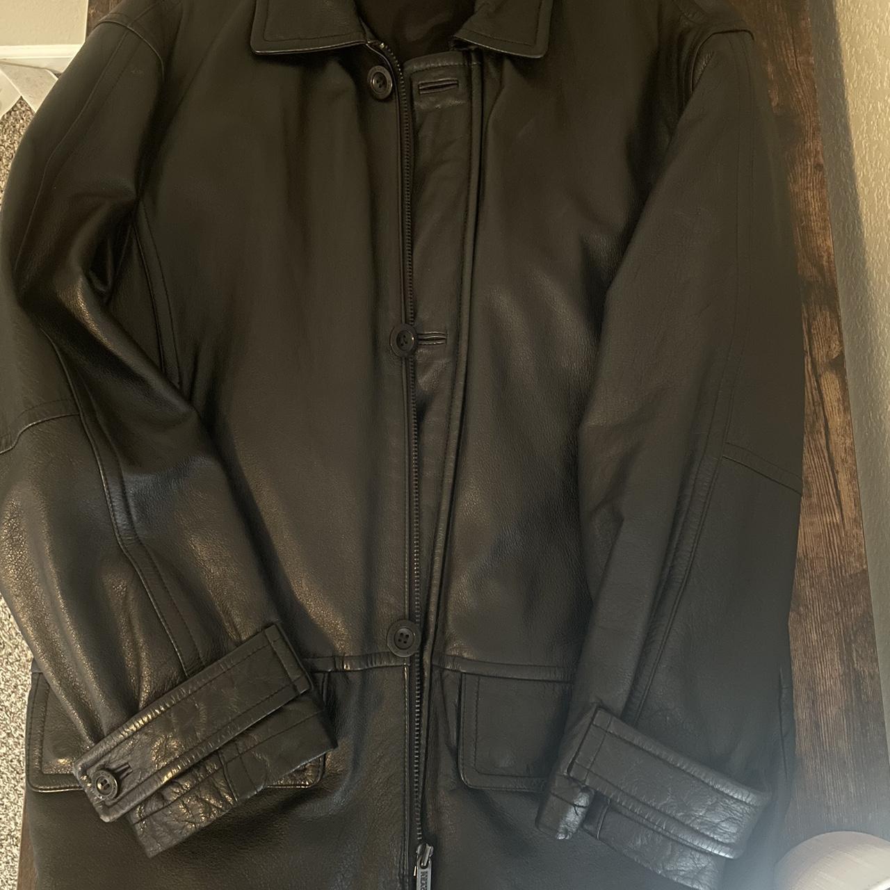 Kenneth Cole Reaction Men's Black Leather Jacket Size hotsell XXL