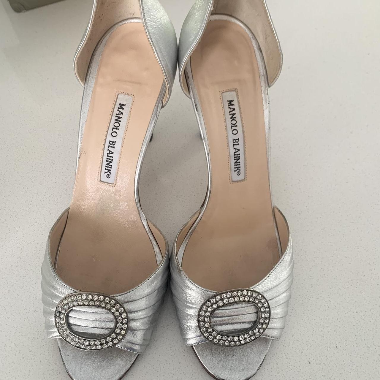 Manolo blahnik iconic silver d'orsay pumps Lightly | Depop