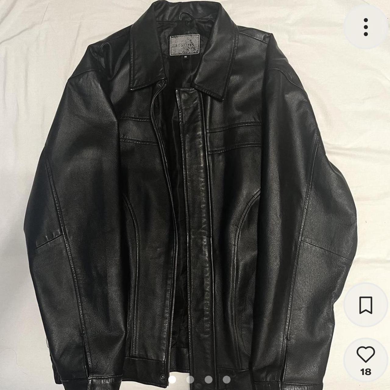 Another repop Vintage Leather Jacket Size M... - Depop