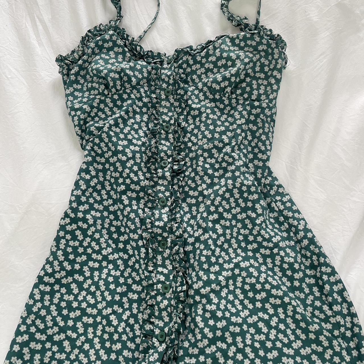 green and white floral dress #summer #dress #floral - Depop