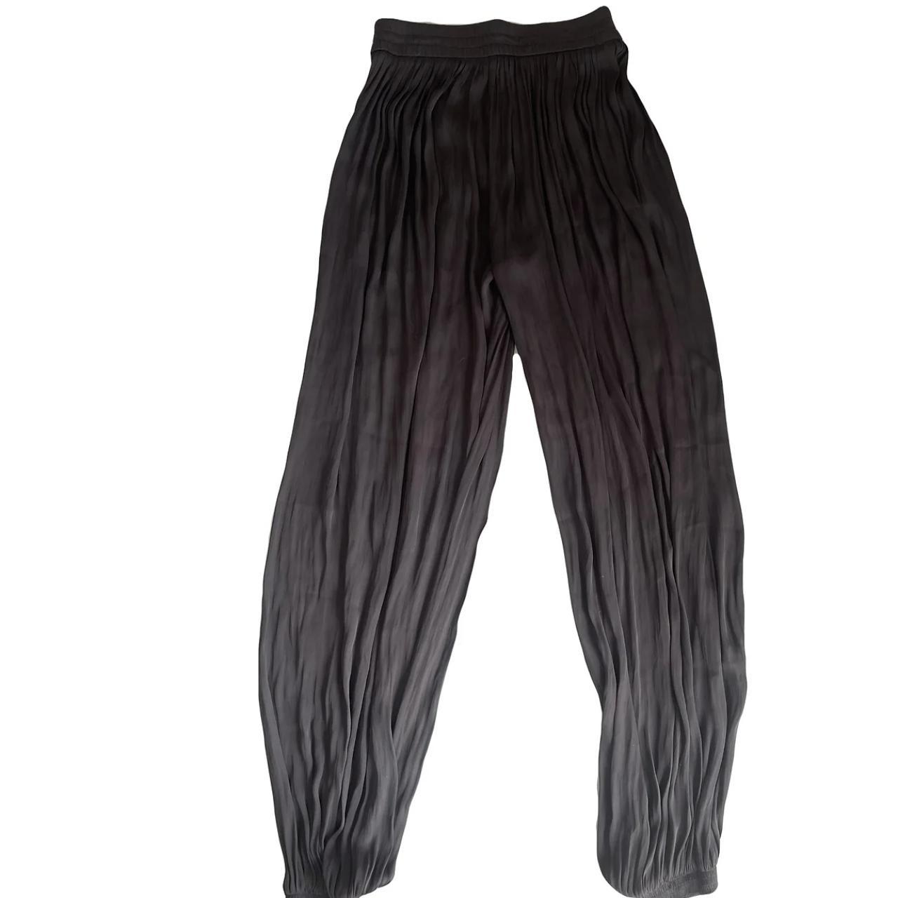 Zara dark grey crinkle/pleated joggers with... Depop