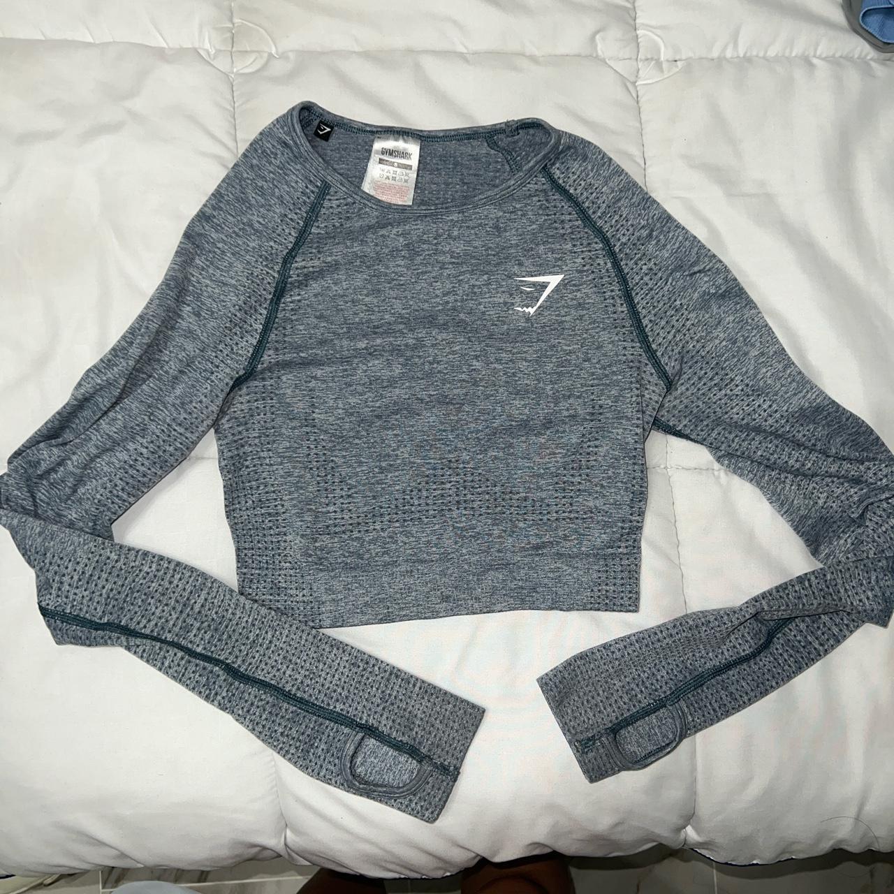 Grey vital seamless workout crop top #fitness #gym... - Depop