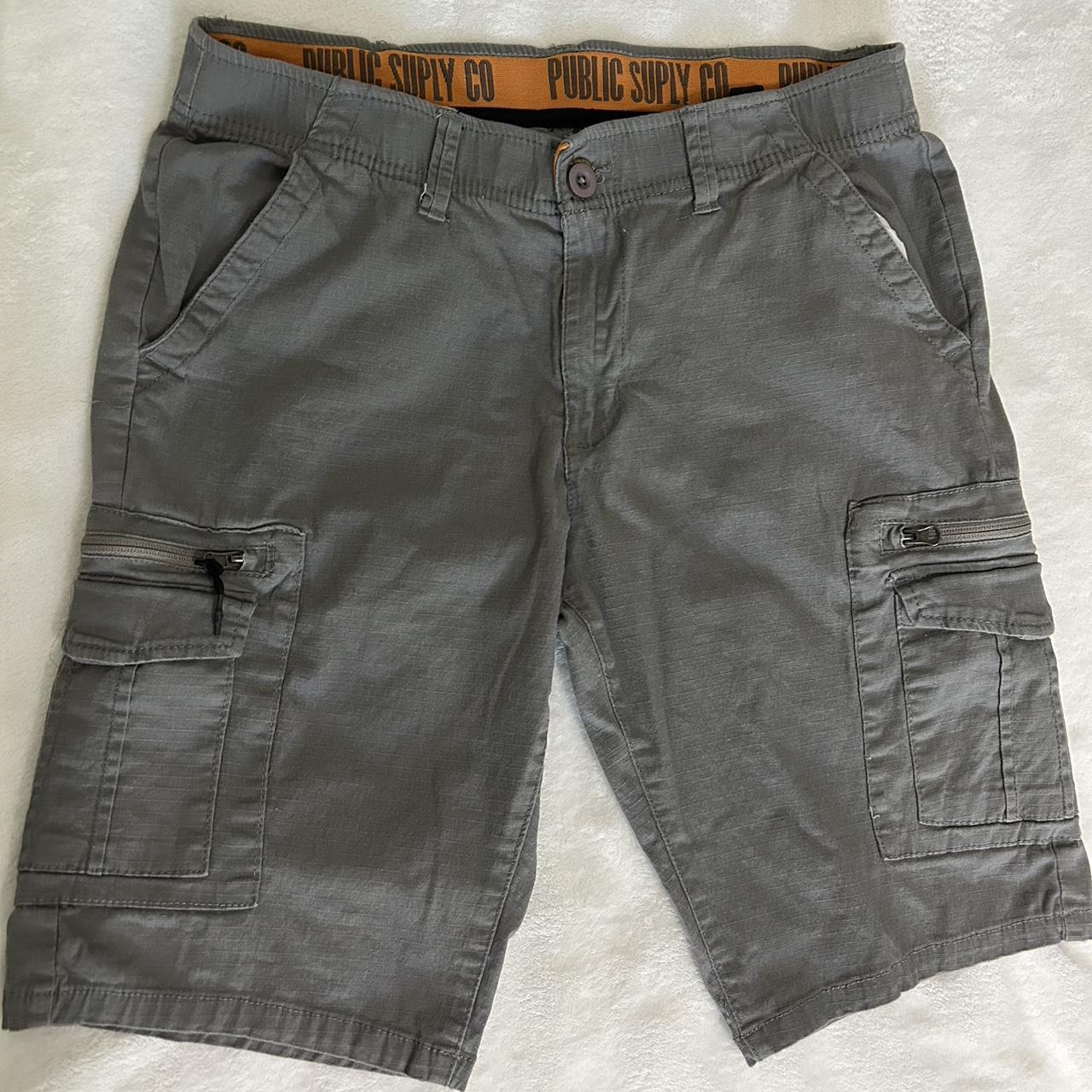 grey cargo shorts size 34 #cargoshorts #cargos... - Depop