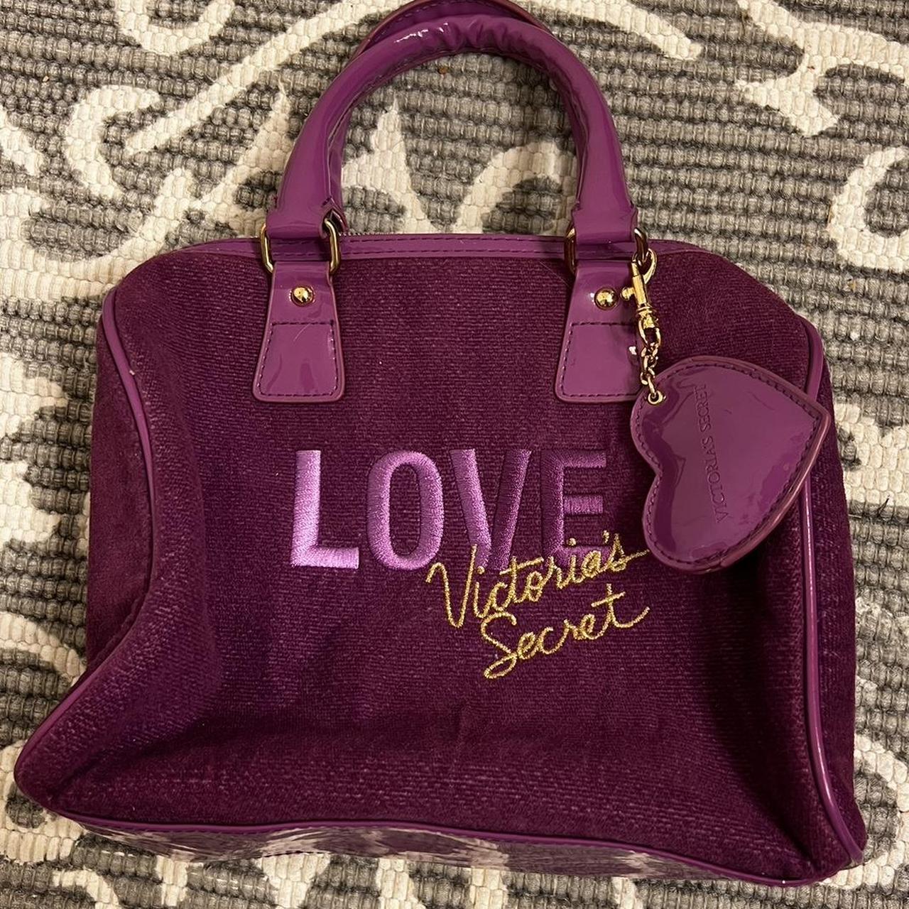 VINTAGE Y2K VICTORIAS SECRET PURPLE MCBLING BOWLER BAG - Depop