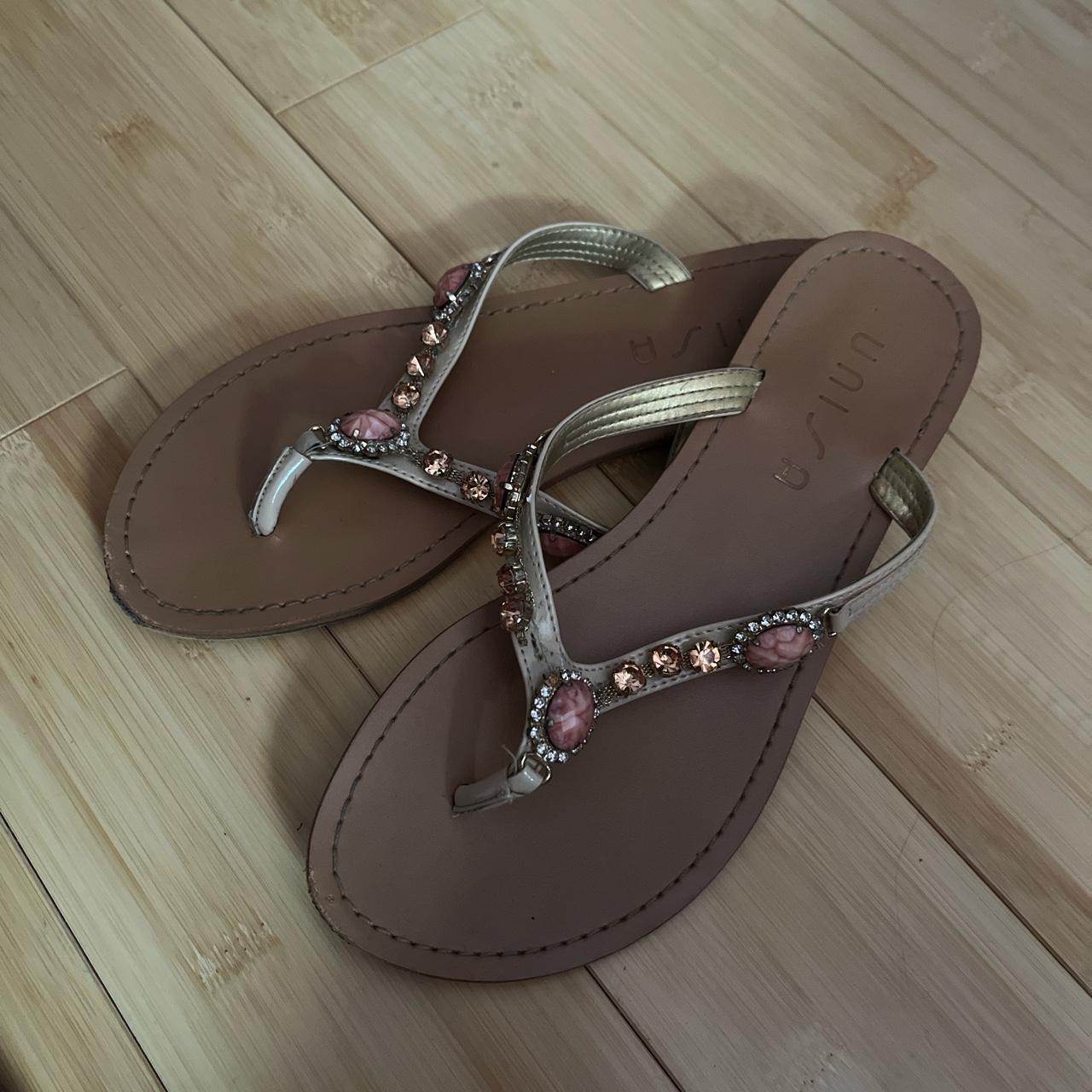 Unisa bejeweled flip flops - Depop