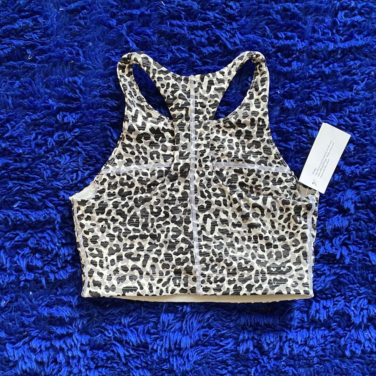 Outdoor Voices Move Free Crop Top TechSweat Sports Bra Small Animal Print