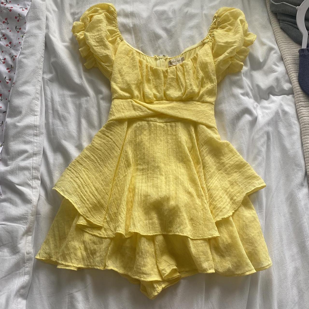 Altar'd State Women's Yellow Dress Depop