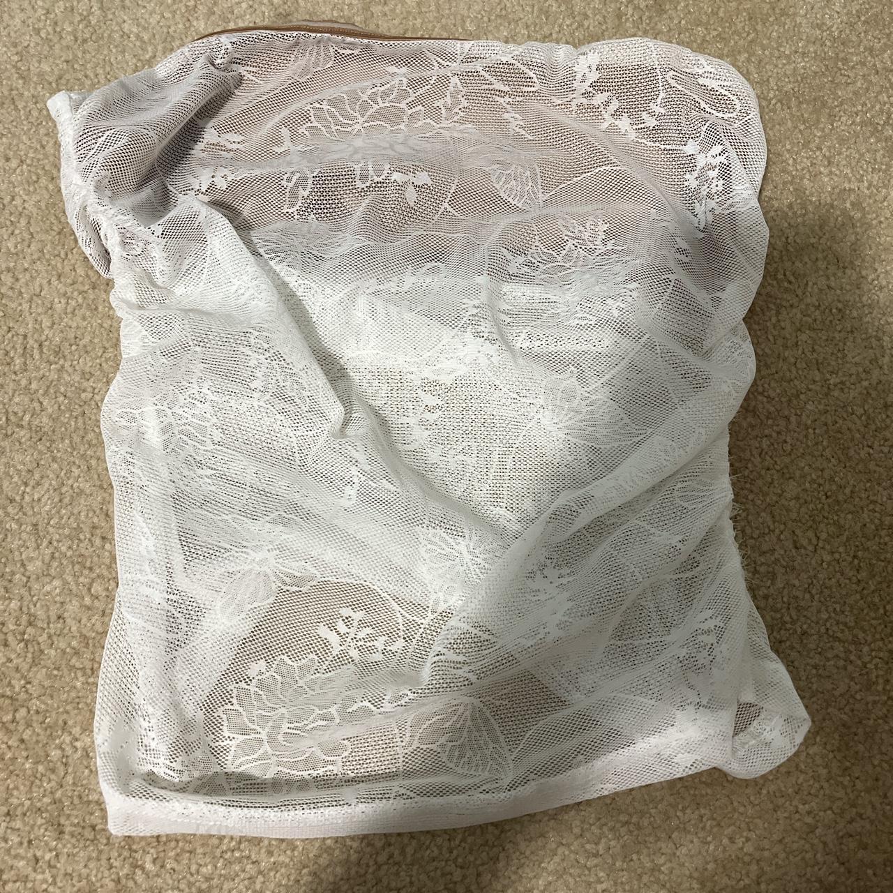 lace white top from I.AM.GIA - has a nude covering... - Depop