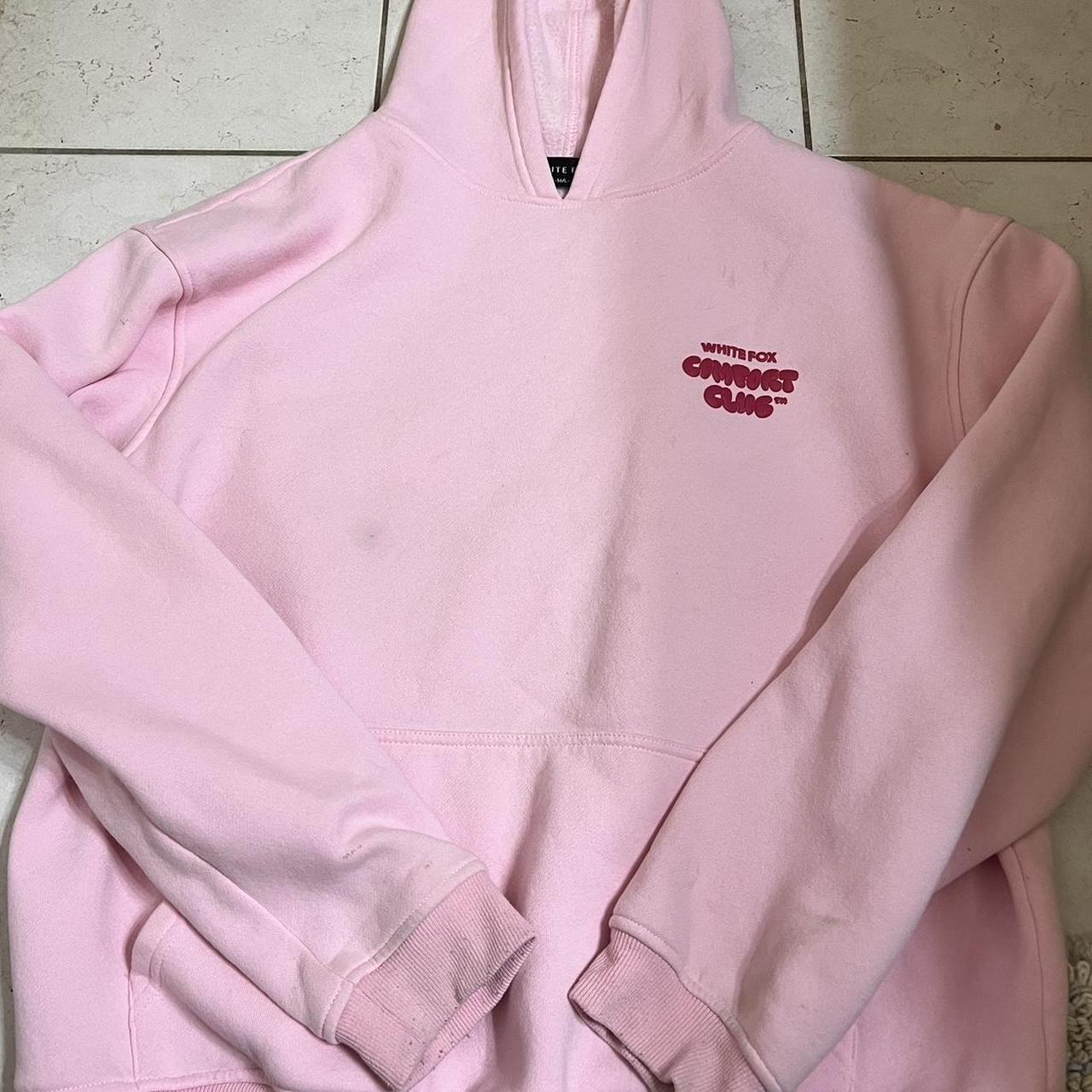 white fox pink and red comfort club hoodie 💌🌸 - some... - Depop