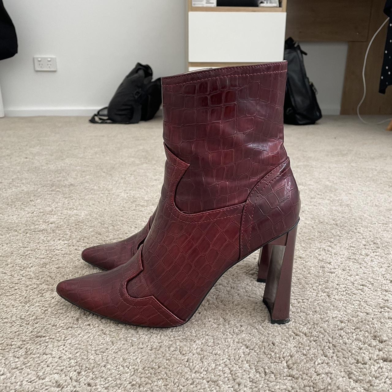 Public desire burgundy sales boots