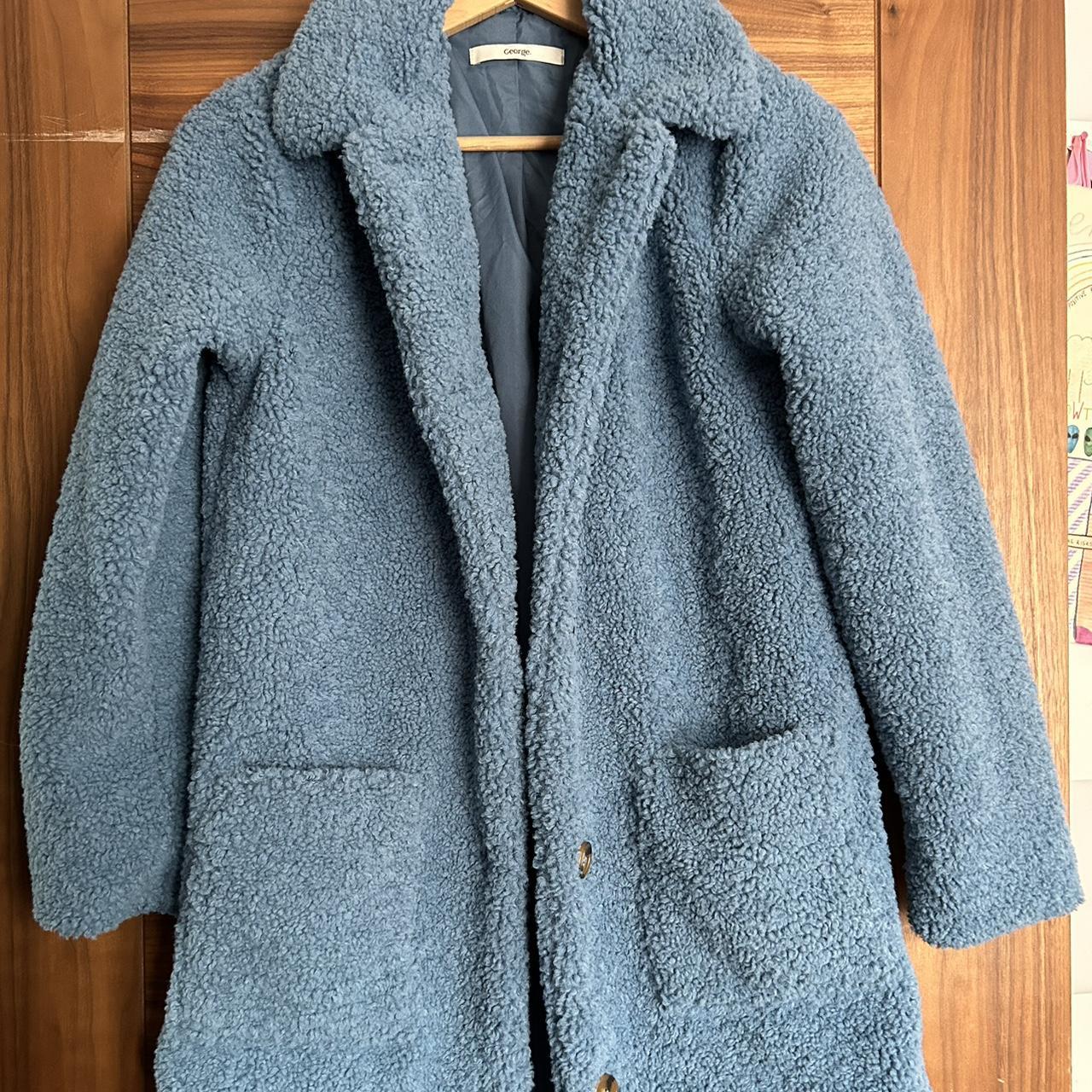 Blue long teddy bear jacket for kids From Asda