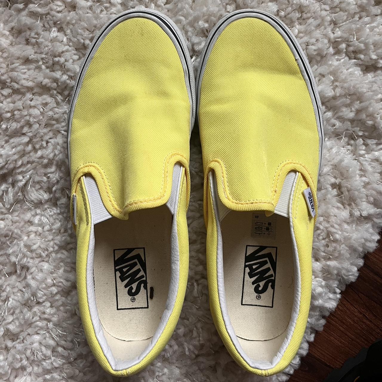 Plain yellow slip on vans hotsell