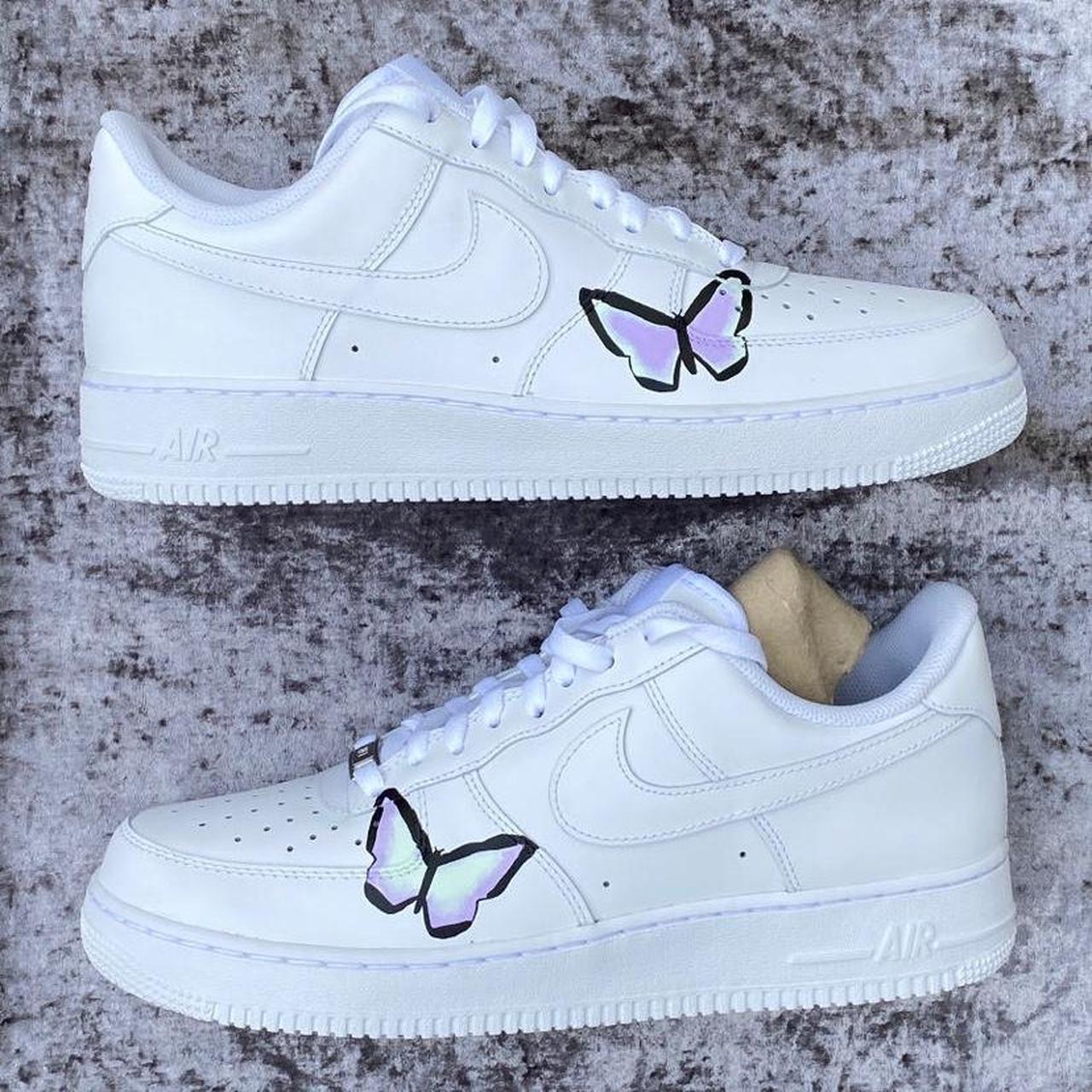 Blue Purple Butterfly Custom Air Force 1 Hand Painted Custom 