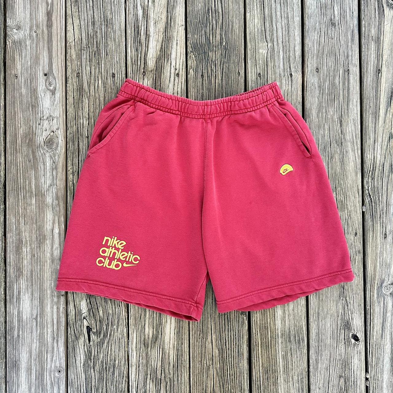 Red nike cheap cotton shorts