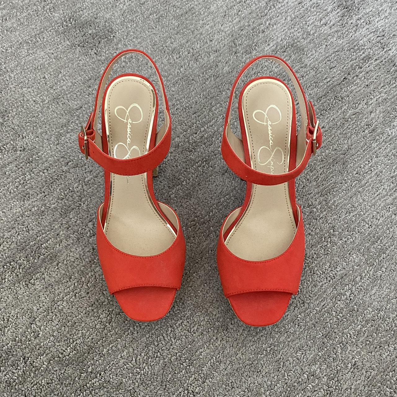 Jessica simpson outlet red suede heels