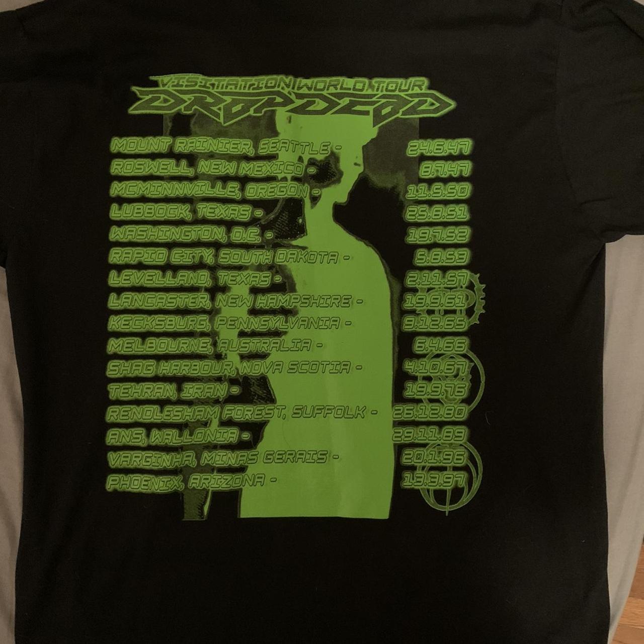 Dropdead Men's Black and Green T-shirt (2)