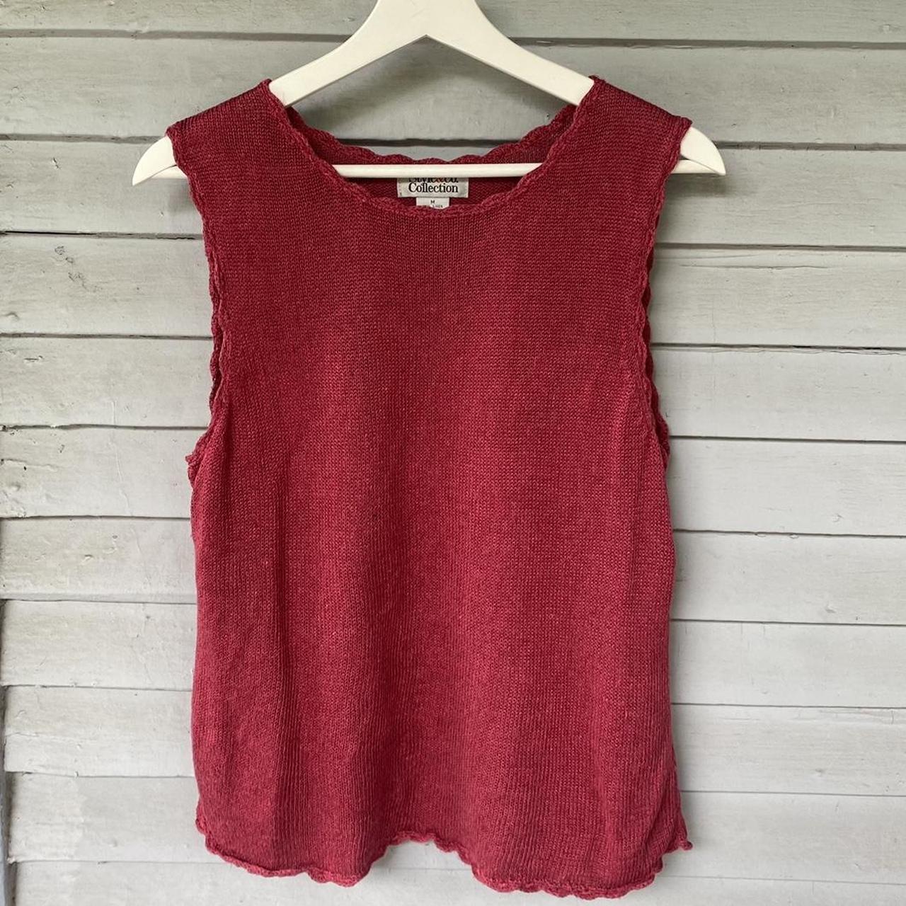 Style & Co Women's Red and Pink Vest | Depop