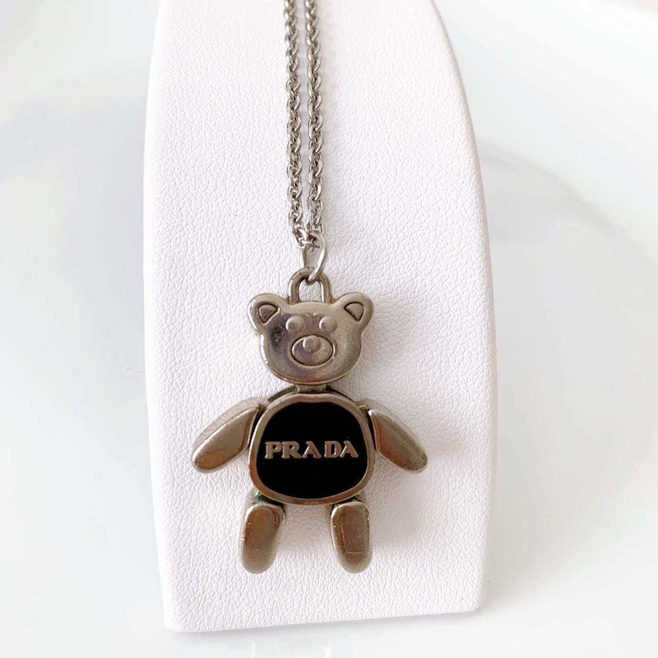 Reworked Prada Logo Heart Necklace in Purple and Silver – Nitryl