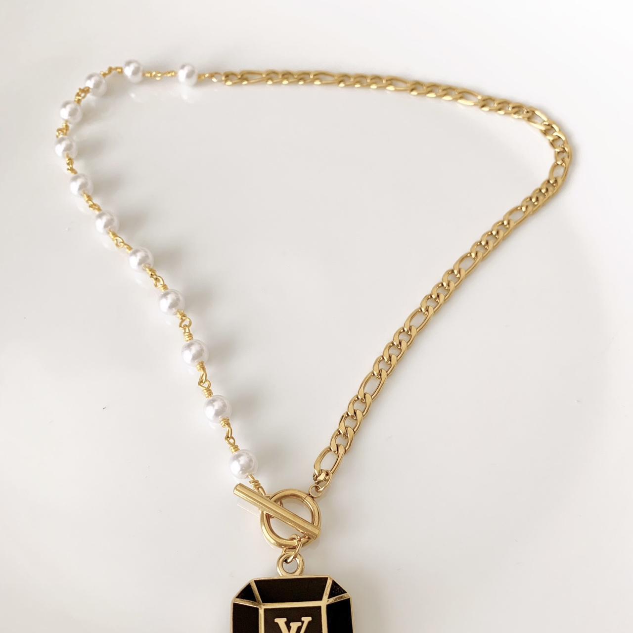 LV Monogram Charm Necklace - Depop