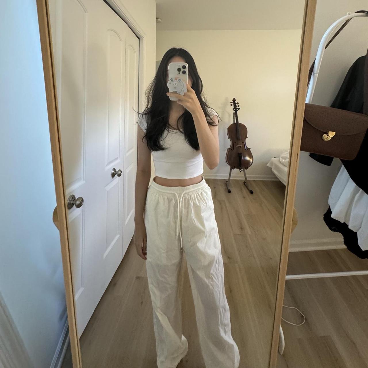 codegraphy korean brand cool nylon string pants in... - Depop