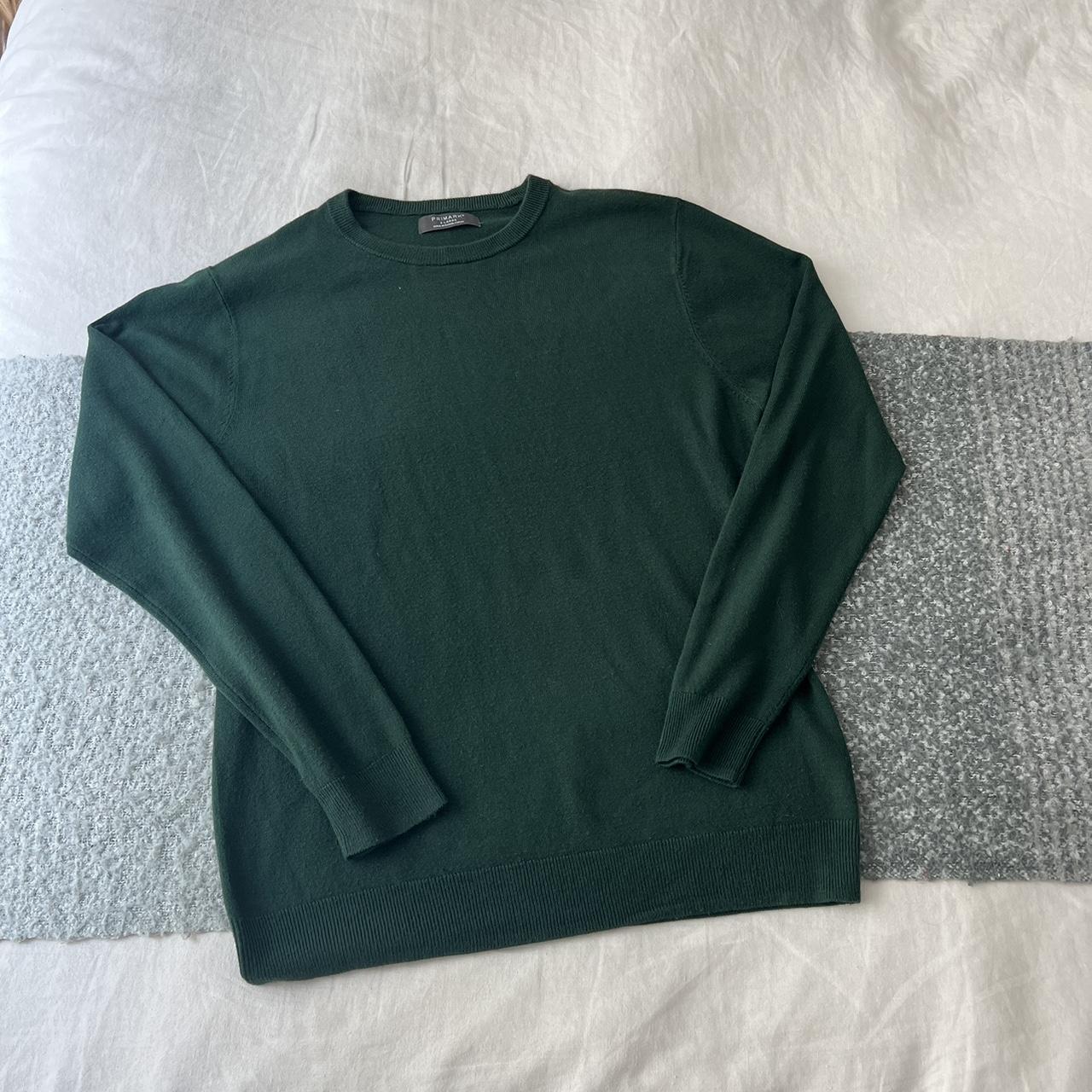 Primark Oversized Dark Green Pullover Sweater So Depop