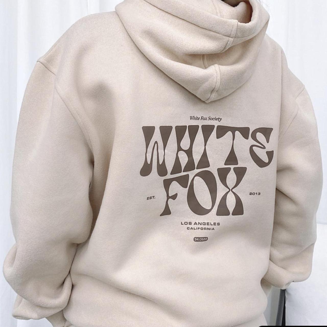 White Fox Hoodie Size M/L Perfect oversized... - Depop