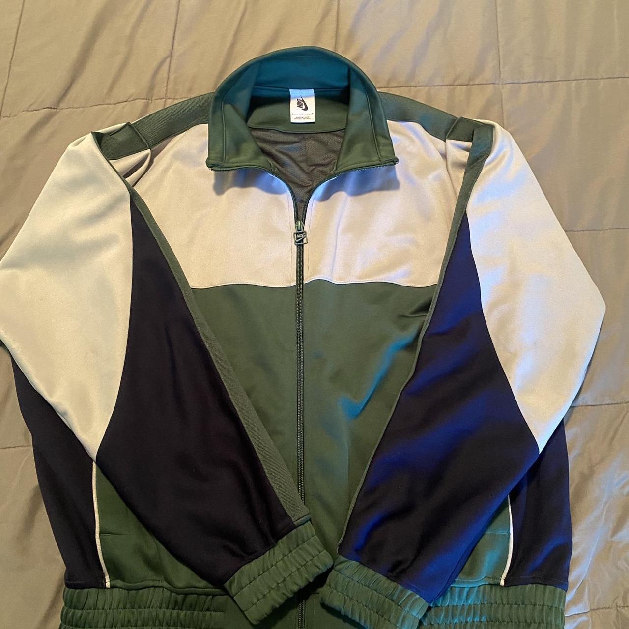 Martine Rose Men's Green and Navy Jacket | Depop