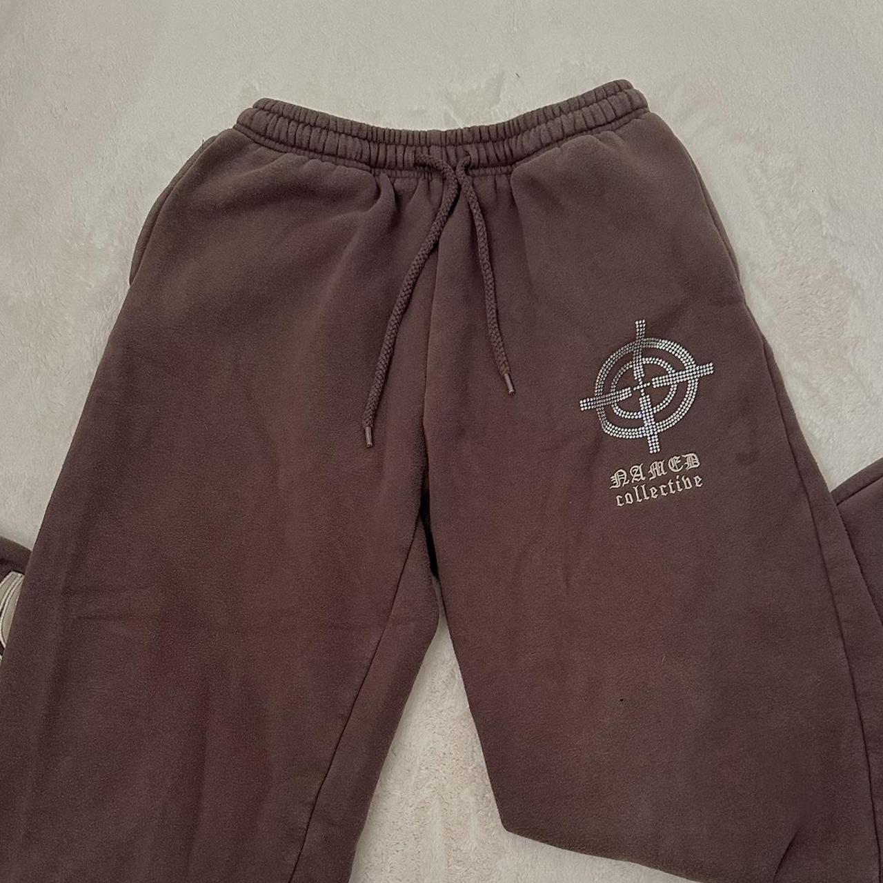 Named Collective Sweatpants Brown With Cream Depop