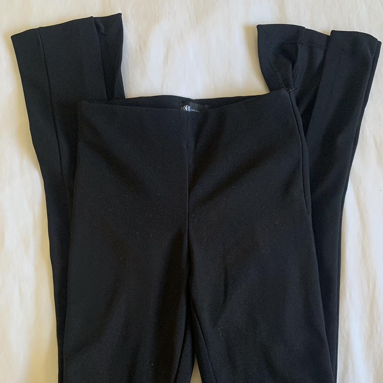 ZARA Black Pants with pockets Size small Slight... - Depop