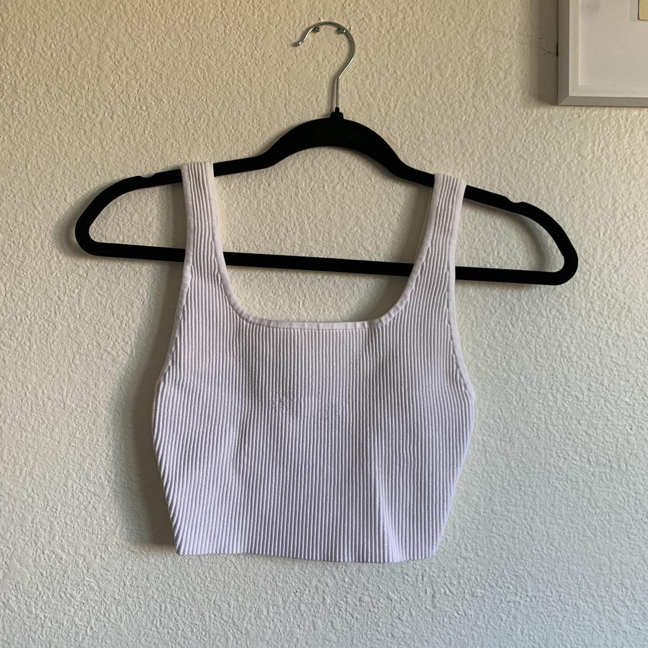 BABATON white ribbed tank top Size Small Used in... Depop