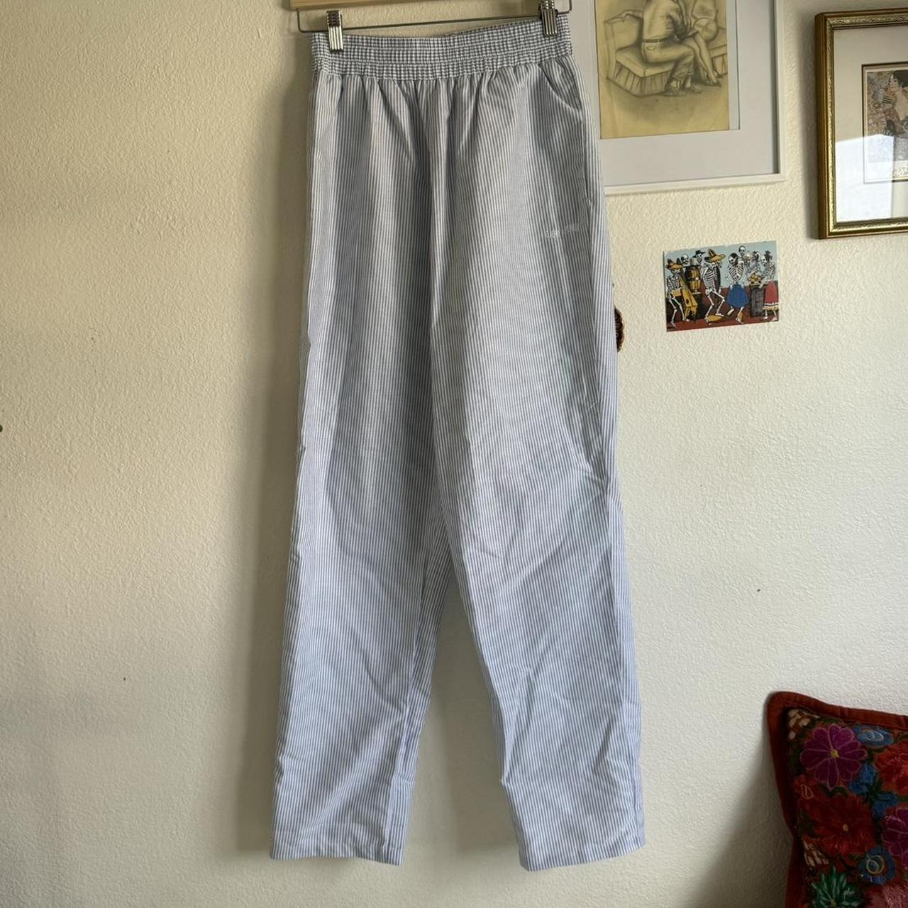 Djerf Avenue Breezy Pants Blue Stripe Size... - Depop