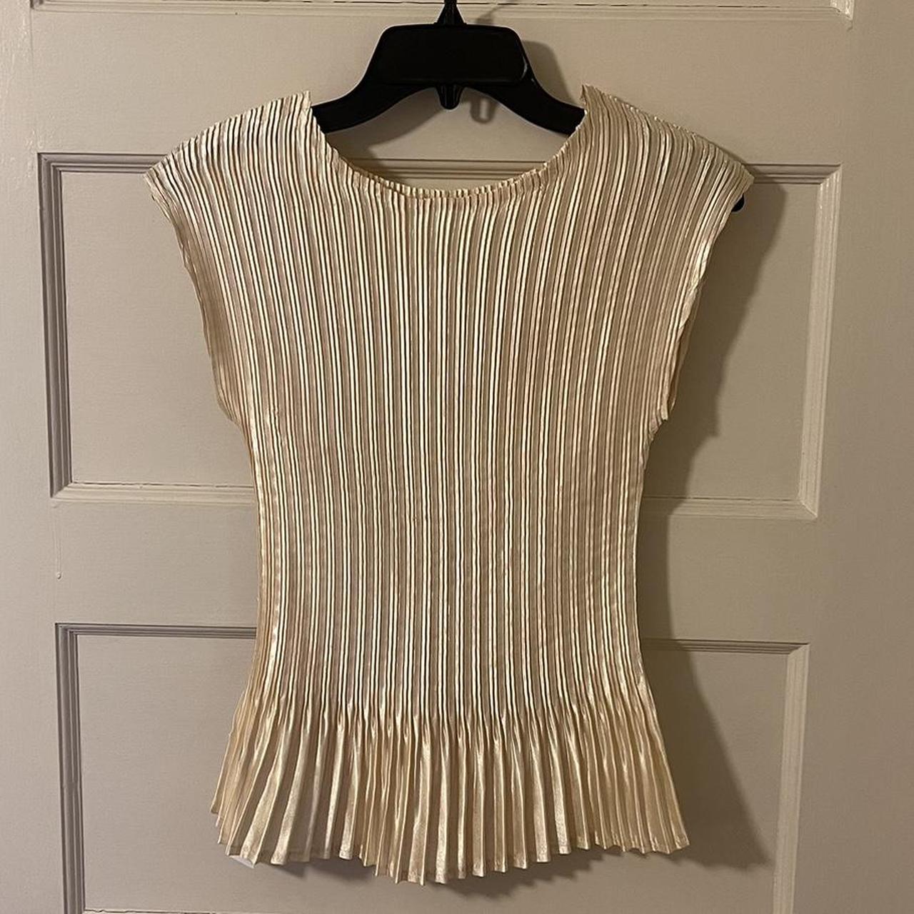 Gold Short Sleeve/Sleeveless Ruched/Ribbed Stretch... - Depop
