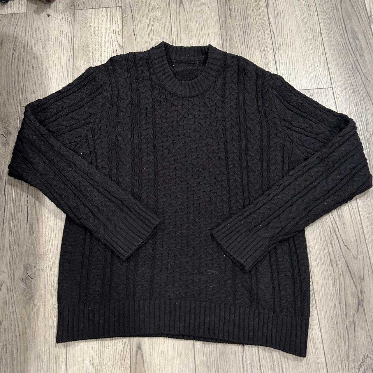 cute black knit sweater - size Medium - no... - Depop