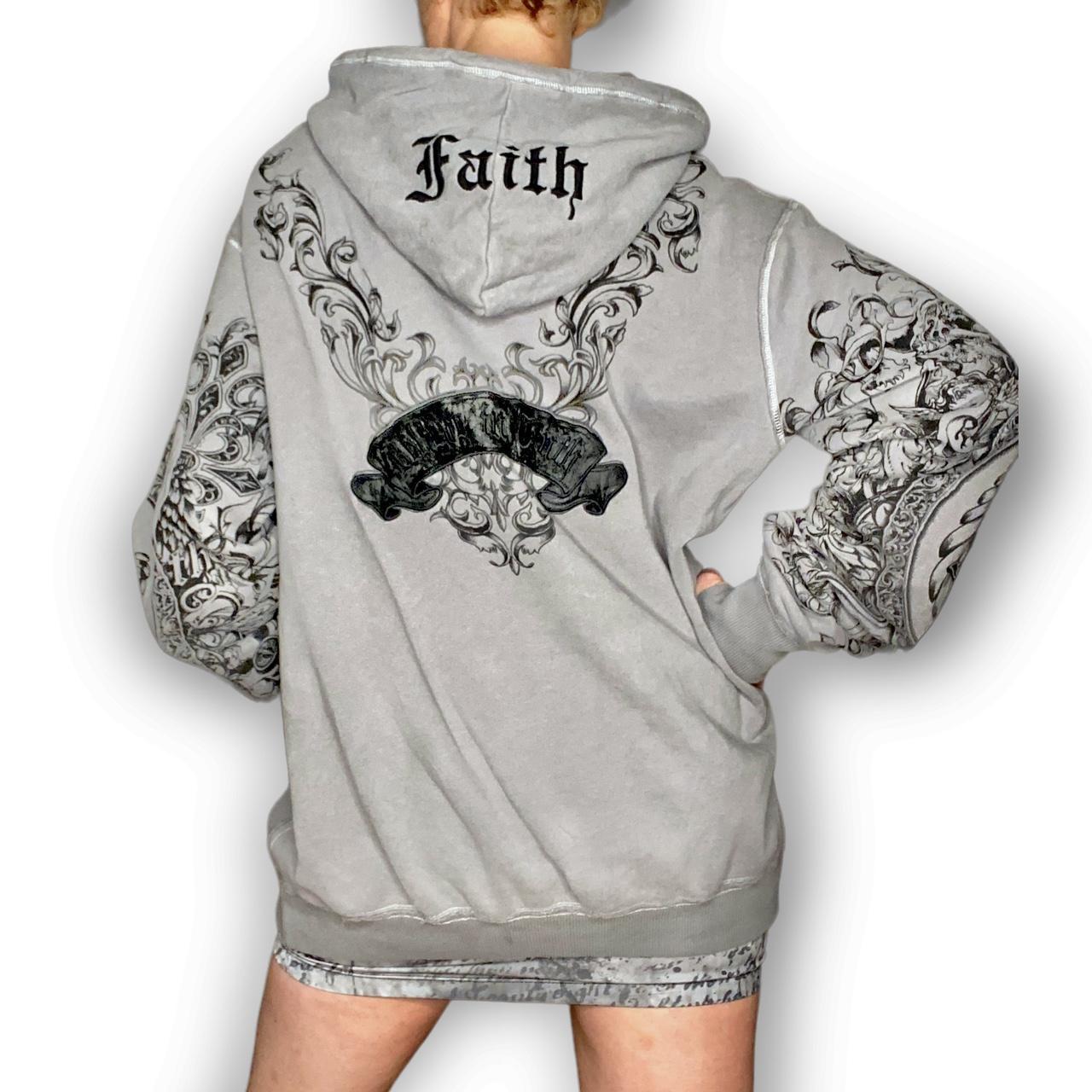 Faith Connexion Women's Grey and Black Hoodie