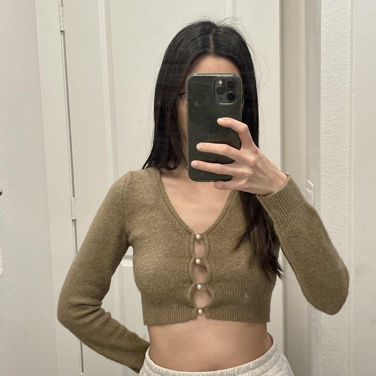 Zara pearl button cardigan hotsell