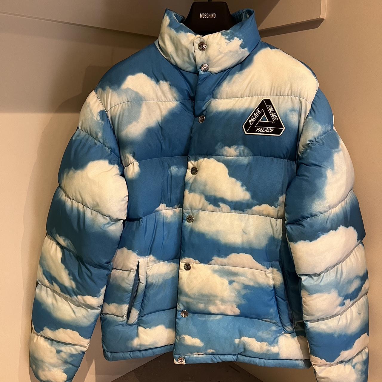 Palace x Moschino Puffa Jacket Blue Cloud XL 2020 Depop