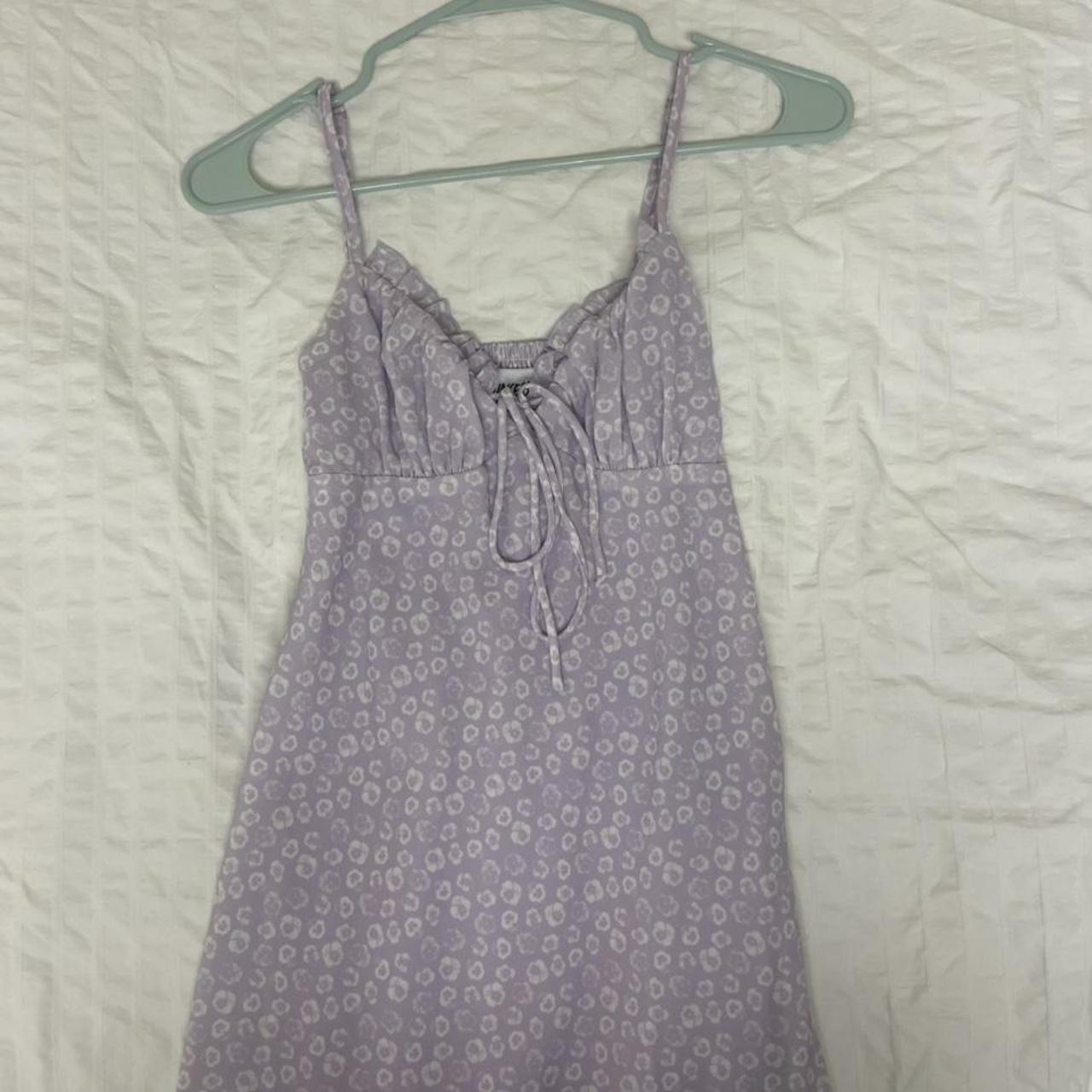 Princess Polly Women's Purple and White Dress | Depop