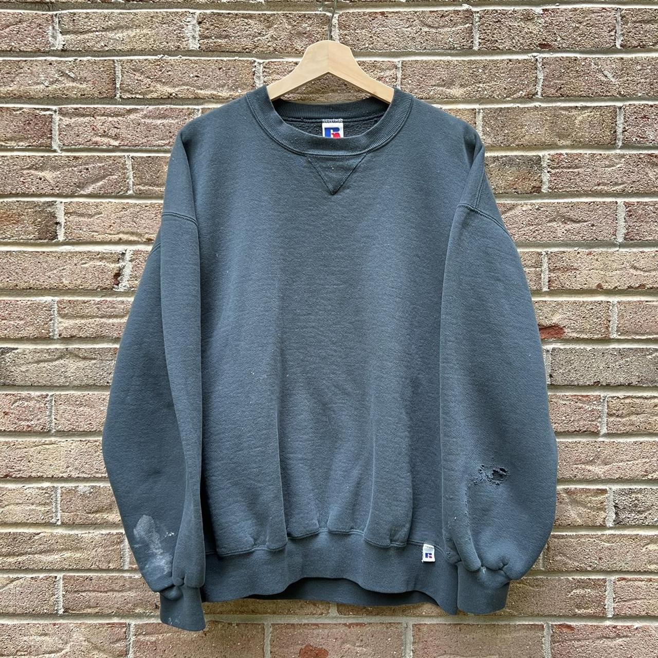 Russell Athletic Men's Green and White Sweatshirt