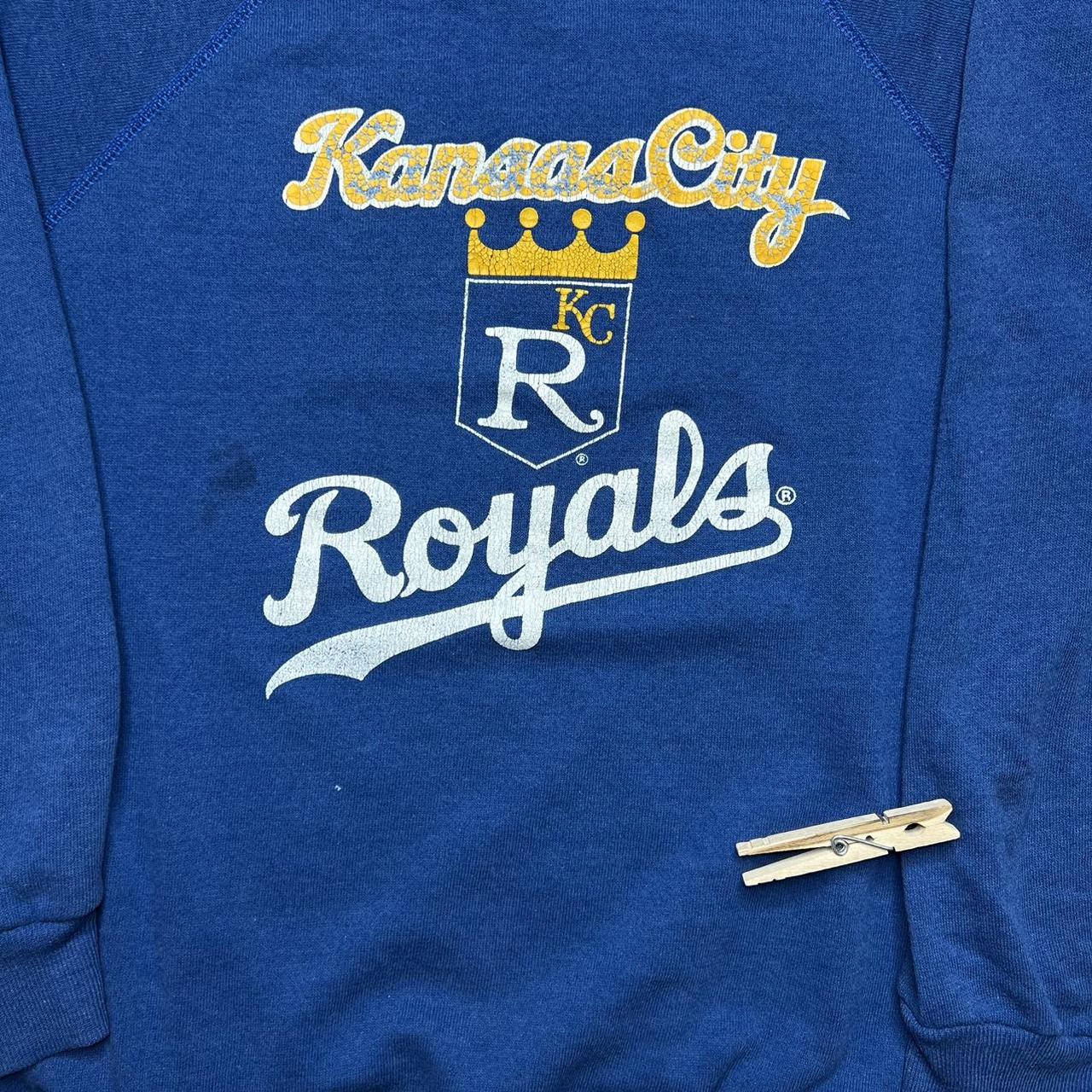 Kansas City Royals Vintage Crop Hoodie Hooded Sweatshirt By AE Tailgate  Apparel