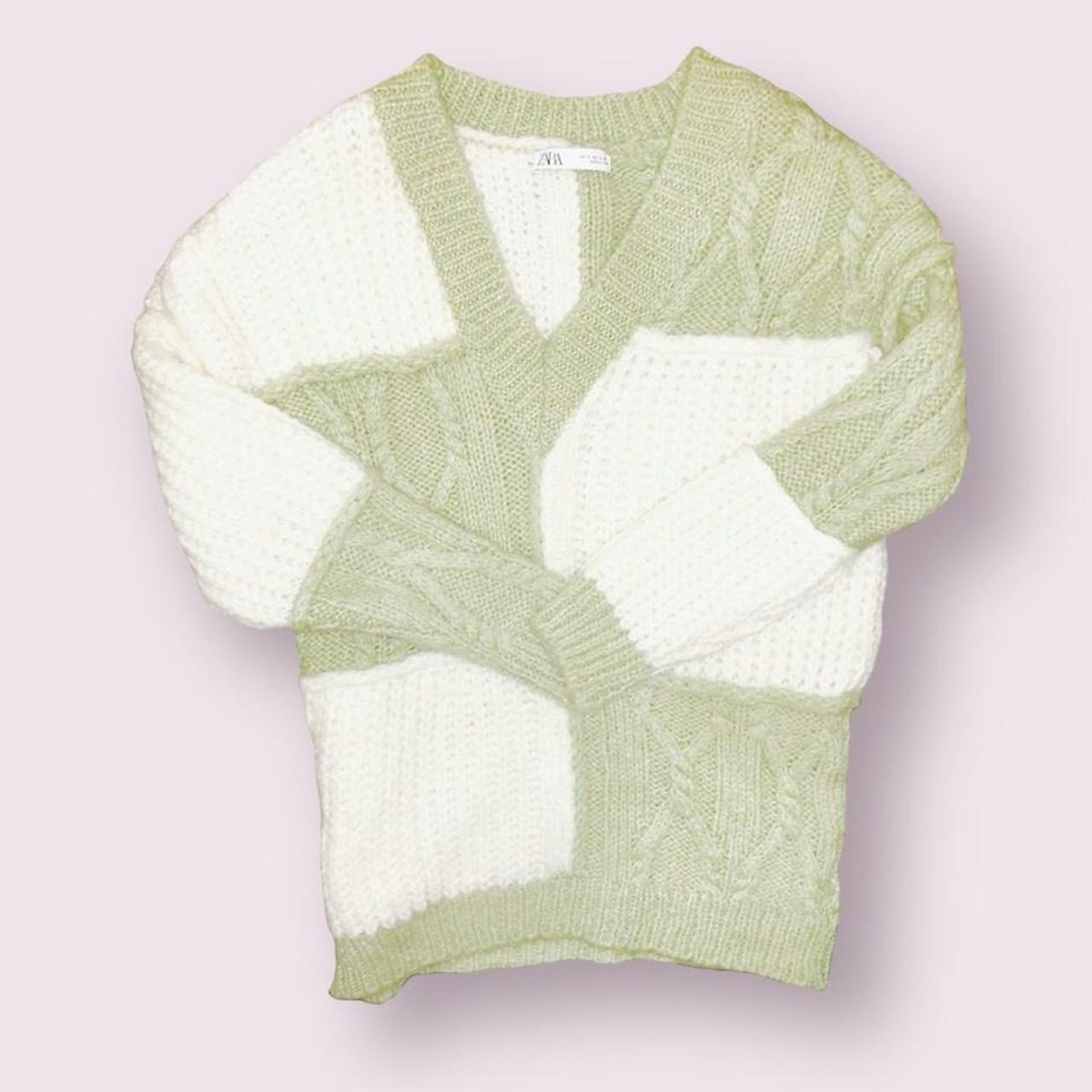 Zara Sweaters Zara Patchwork Cardigan Crochet Knit Patchwork - Main Image