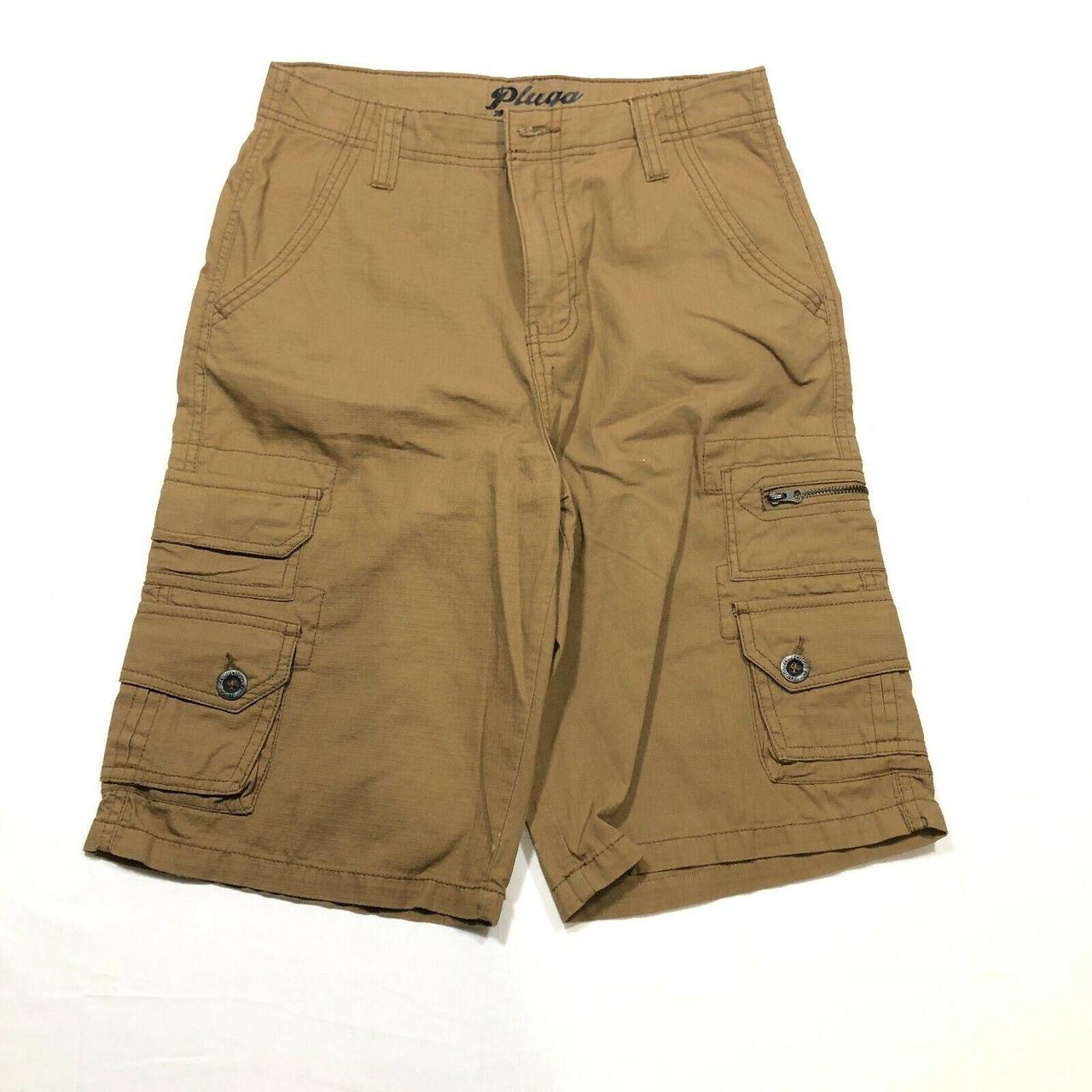 Plugg Cargo Shorts Boys 14 Brown Pockets Knee Length... Depop
