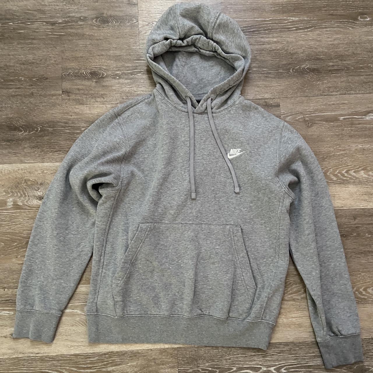 Nike Men's Grey and White Hoodie Depop