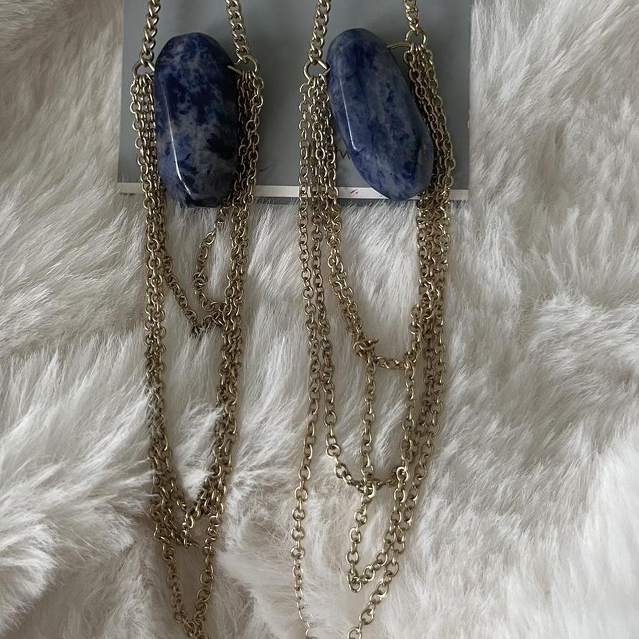 Blue stone earrings! 🫶🏻 perfect for a festival, - Depop