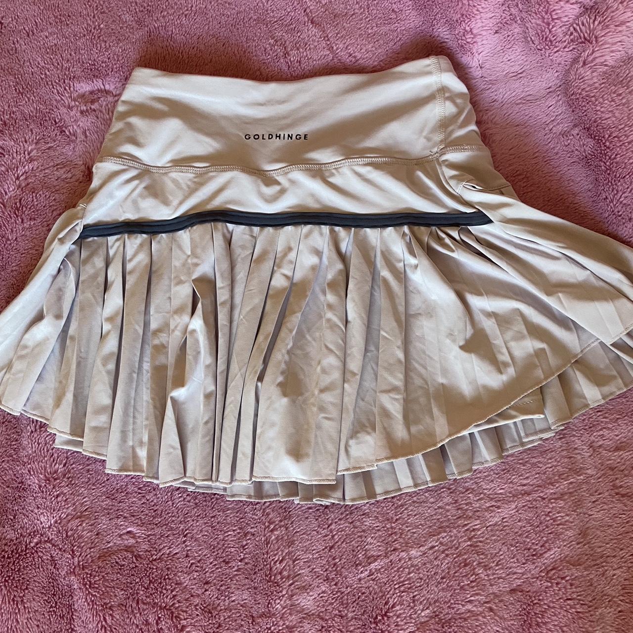 Light Pink Gold Hinge Skirt SIZE M sold out on... Depop