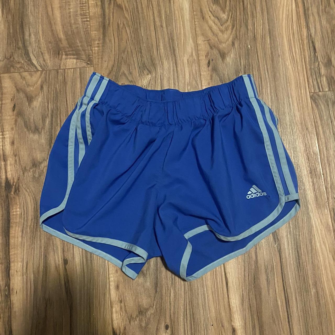 Adidas athletic shorts Blue One tiny little stain... - Depop